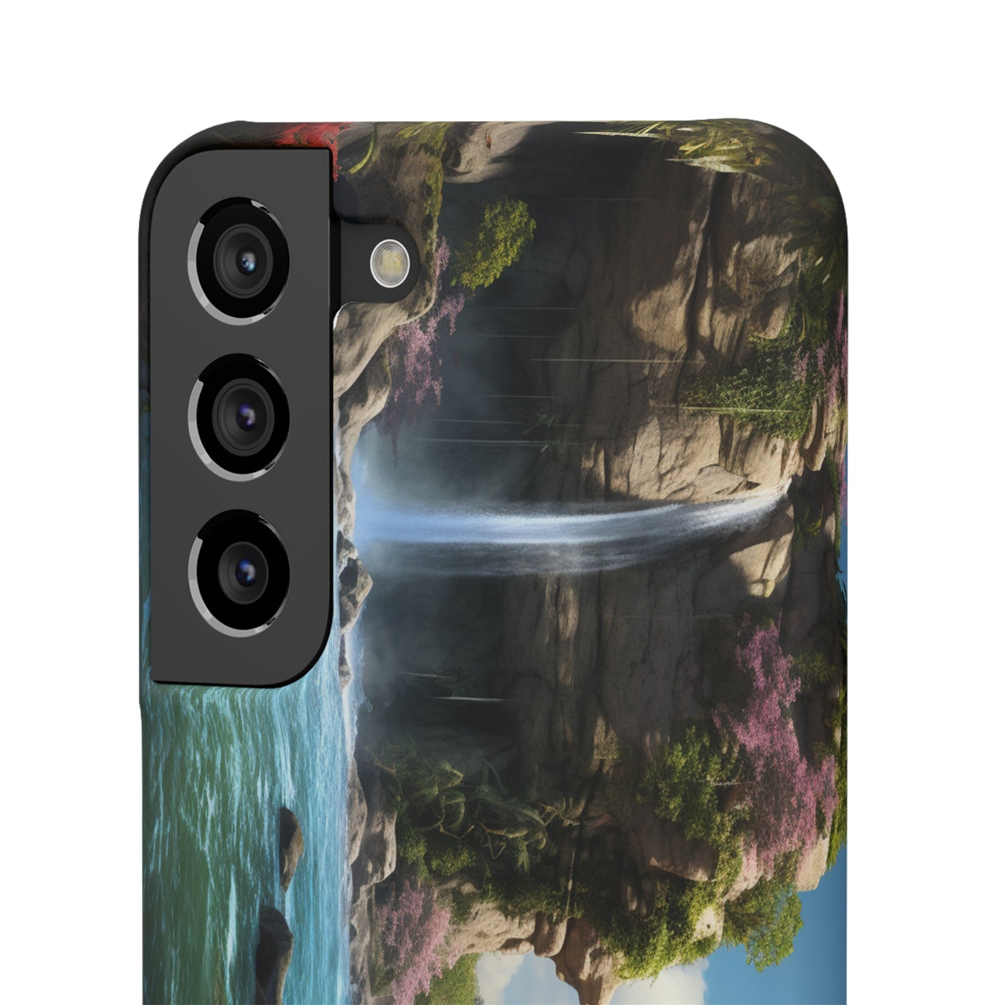 Introducing the "Nature's Cascade" Cell Phone Case – Capture Majestic Beauty with Rock Cliffs and Waterfall! -Snap Cases