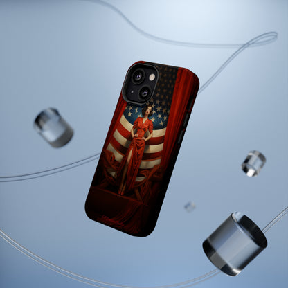 Introducing the "Vintage Glamour" Cell Phone Case – Step into 1920s Elegance with a Patriotic Twist! -MagSafe Tough Cases