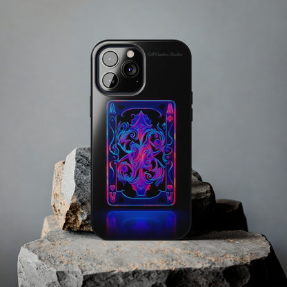 Introducing the "Neon Ace of Hearts" Cell Phone Case – Elevate Your Style with a Dazzling Card -Tough Phone Cases