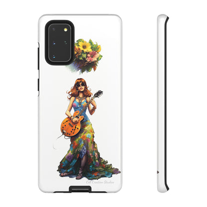 Introducing the "Hippie Chick Groove" Cell Phone Case – Retro Vibes and Musical Delight -Tough Cases