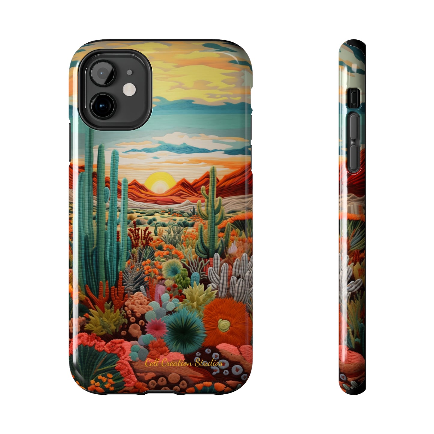 "Desert Bloom Embroidery" -Tough iPhone Cases