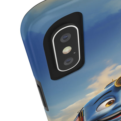 The "Smiling Blue Train" Phone Case -Tough Phone Cases