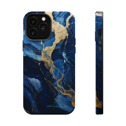 "Azure Elegance Marble" -MagSafe Tough iPhone Cases