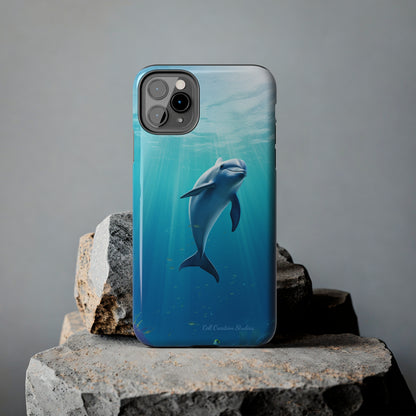 Introducing the "Dolphin Serenity" Cell Phone Case – Dive into Tranquility with a Graceful Dolphin -Tough Phone Cases