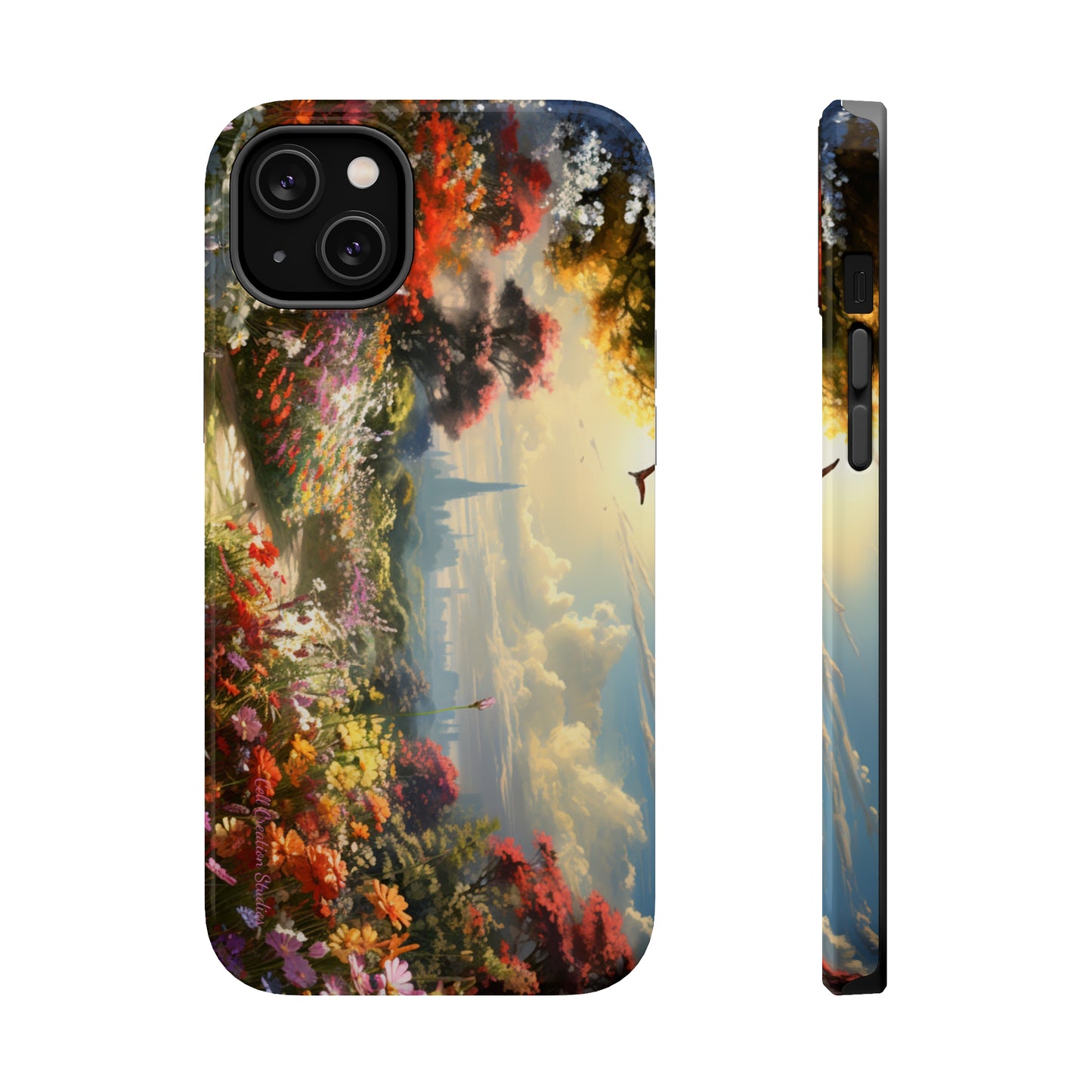 Introducing the "Floral Haven" Cell Phone Case – Where Nature and Urban Marvels Converge! -MagSafe Tough Cases