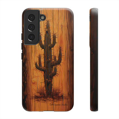 "Cactus Burnt Wood Phone Case" -Tough Cases