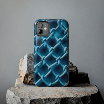 Introducing the "Elegant Chainlink" Cell Phone Case – Embrace Contemporary Style with Blue Chain Link Design -Tough Phone Cases