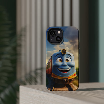 The "Smiling Blue Train" Phone Case -MagSafe Tough Cases