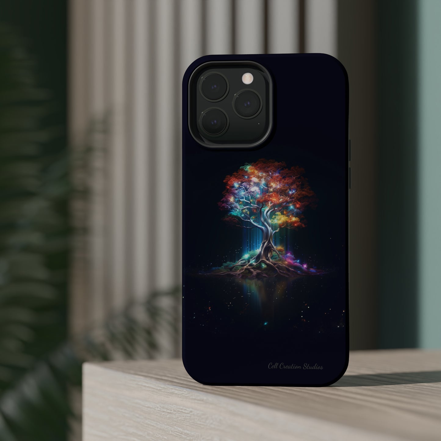 Introducing the "Vibrant Glow Tree" Cell Phone Case – Radiate Elegance with Nature's Brilliance -MagSafe Tough Cases