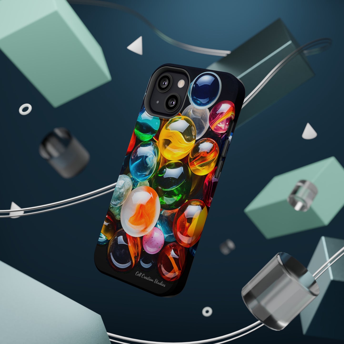 Introducing the "Vibrant Marbles Mosaic" Cell Phone Case – Carry a Kaleidoscope of Colors! -MagSafe Tough Cases