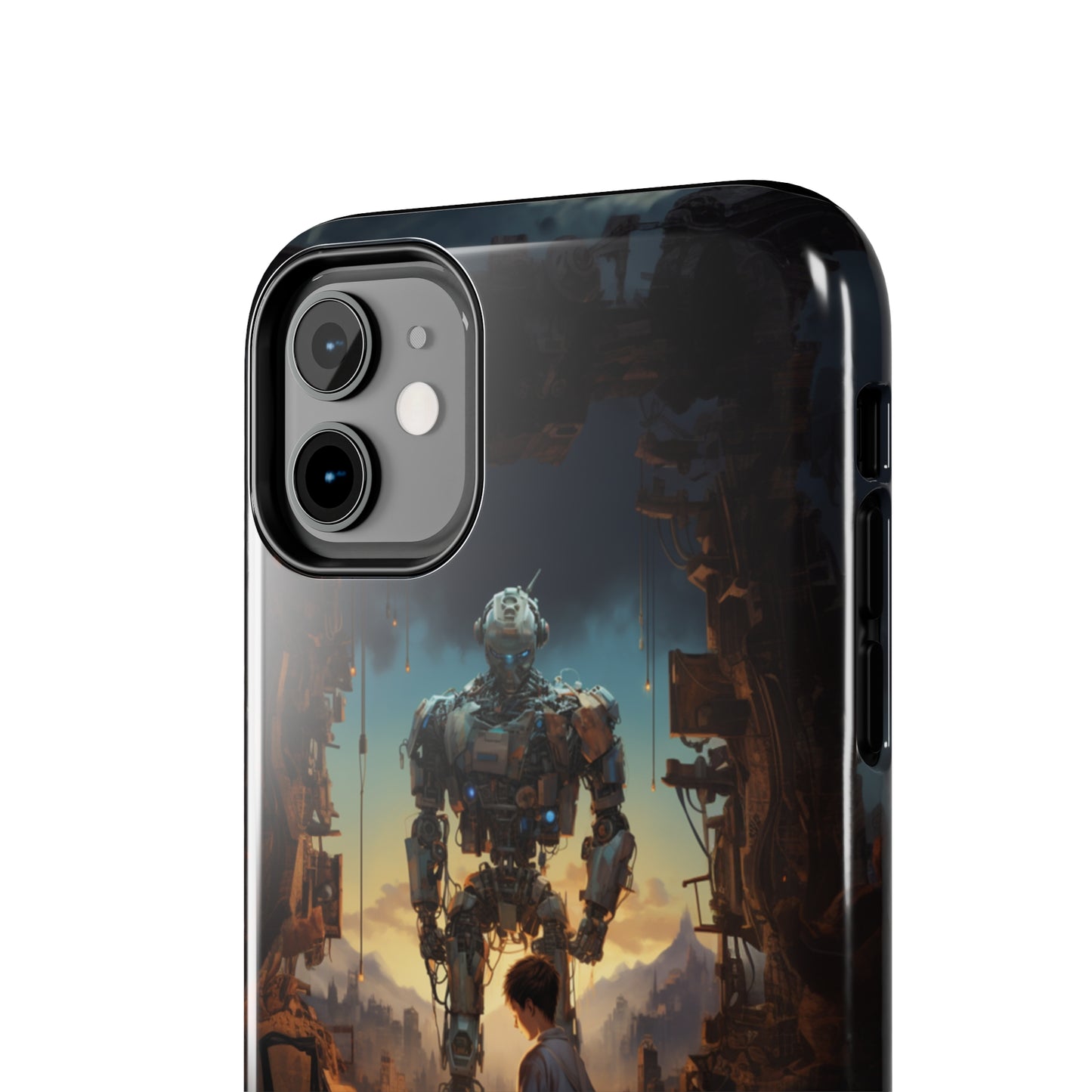 Introducing the "Mechanical Bond" Cell Phone Case – Witness a Captivating Moment of Giant Robot and Boy -Tough Phone Cases