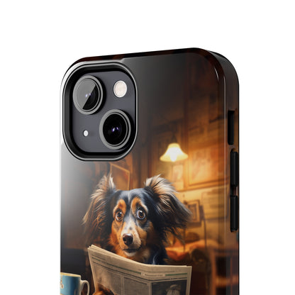 Introducing the "Pup's Perusal" Cell Phone Case – Unleash Heartwarming Humor -Tough Phone Cases