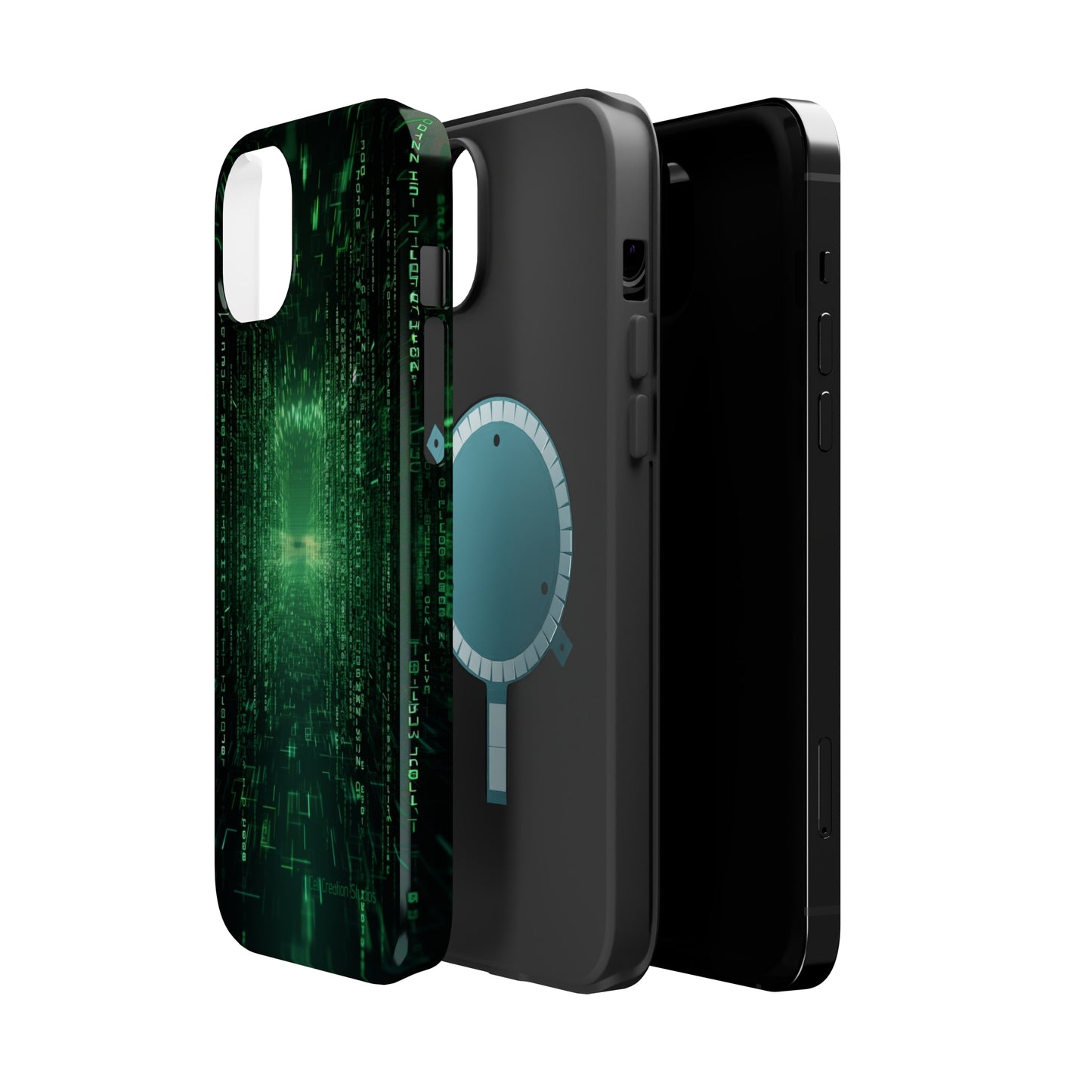 Introducing our "Digital Code Stream" Cell Phone Case – where style meets technology for your device's protection -MagSafe Tough Cases