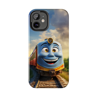 The "Smiling Blue Train" Phone Case -Tough Phone Cases