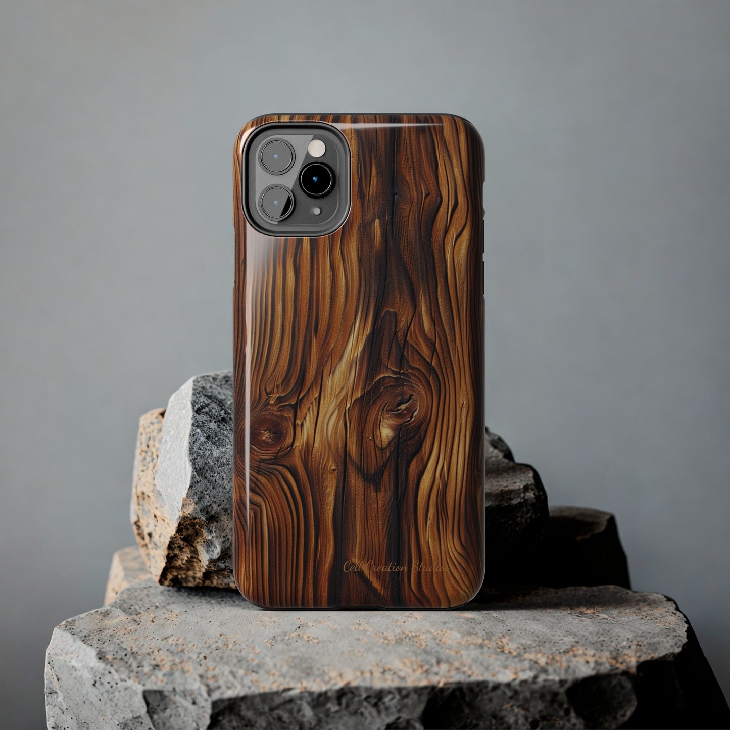 "Wood Grain Elegance" -Tough iPhone Cases