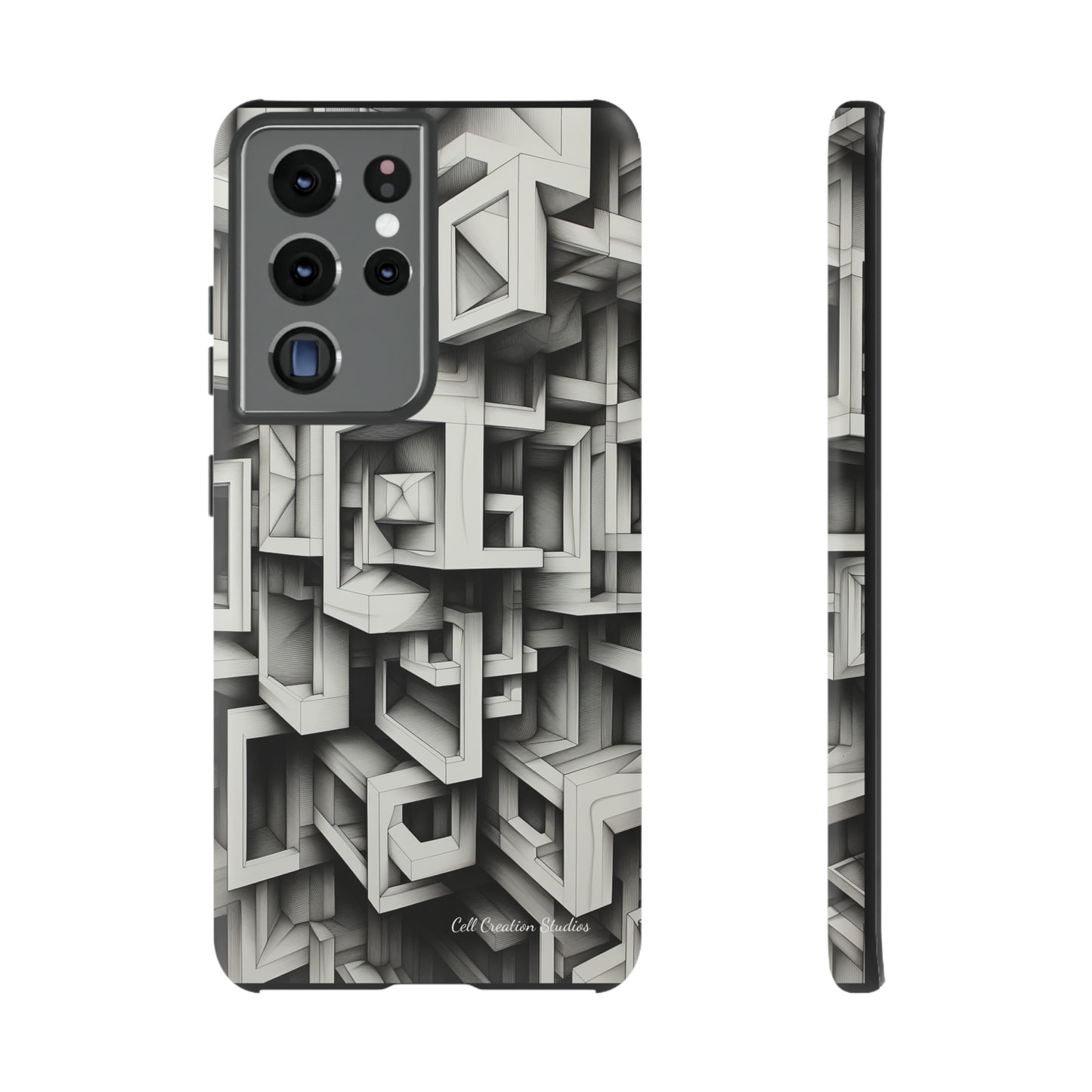 The "Geometric Right Angles" Cell Phone Case -Experience Sleek Simplicity-Tough Phone Cases-Tough Cases