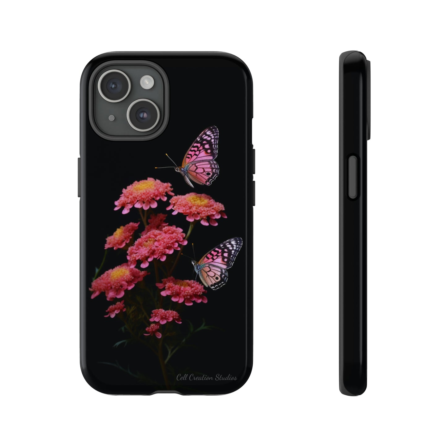 "Achillea Desert Eve Deep Rose & Butterfly" Phone Case -Tough Cases