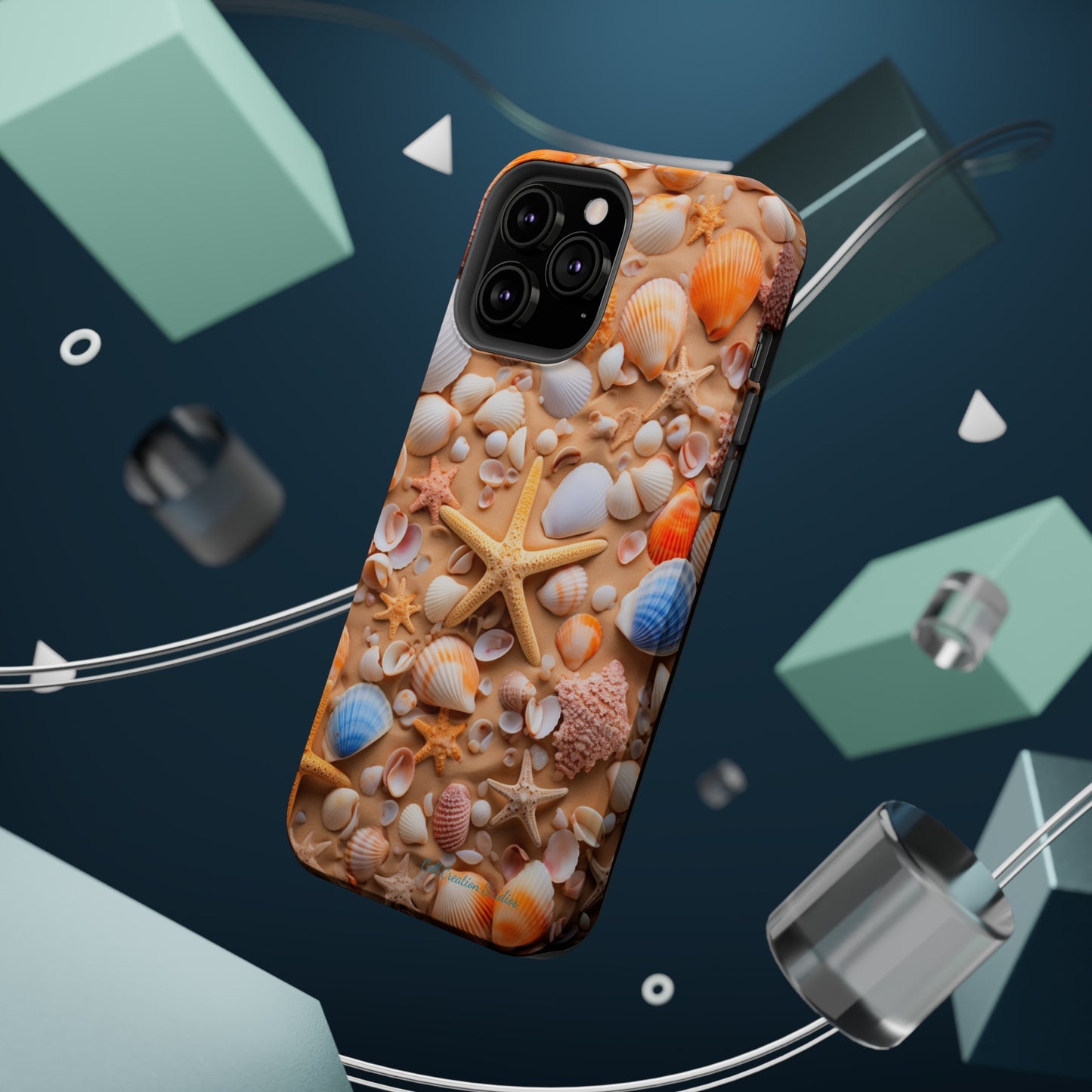 "Seaside Serenity Phone Case: Starfish and Seashells" -MagSafe Tough Cases