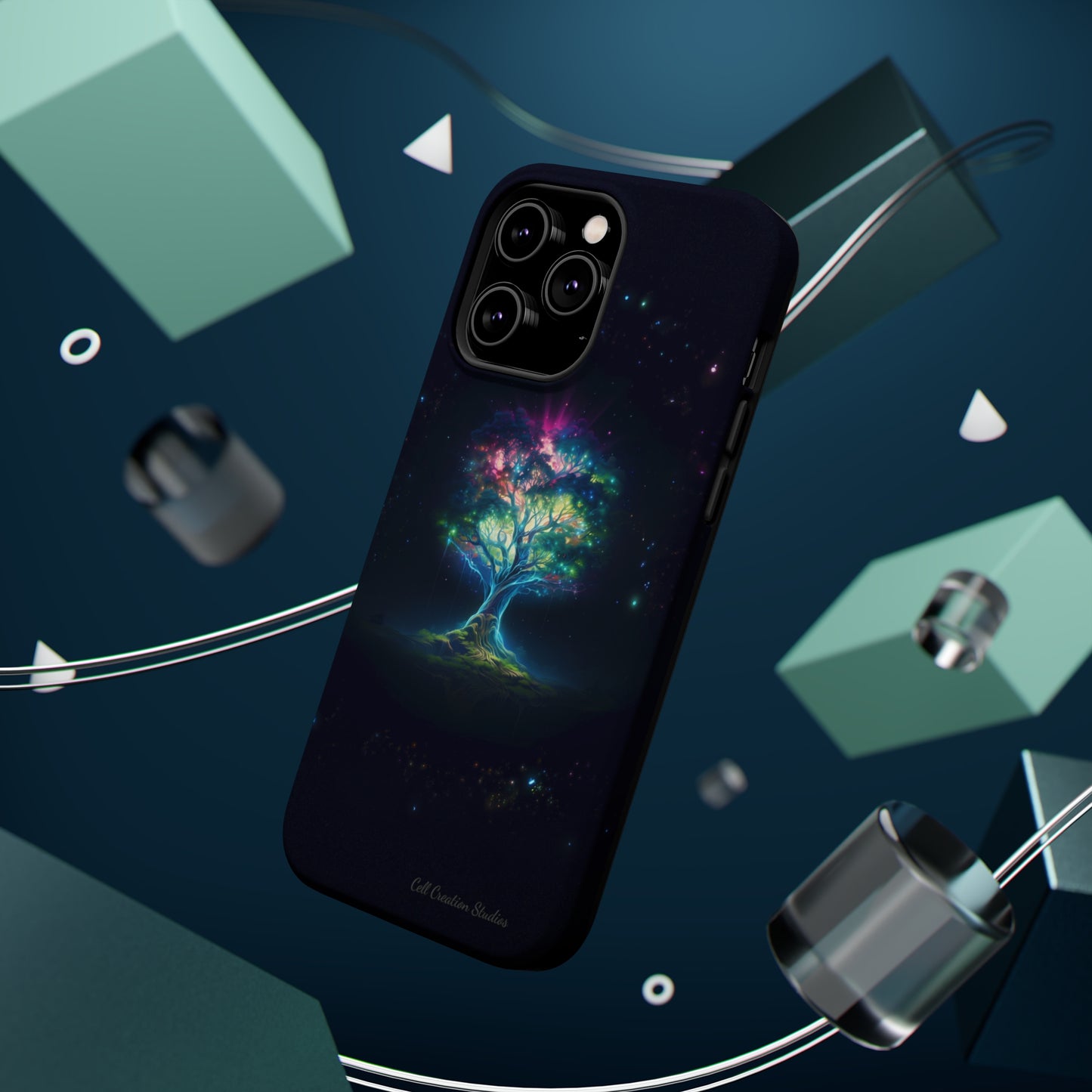 Introducing the "Holographic Tree of Life" Cell Phone Case – A Visionary Blend of Art and Technology -MagSafe Tough Cases