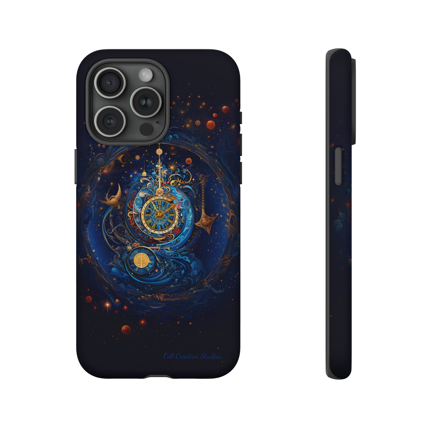 "Cosmic Clock Elegance" -Tough iPhone Cases