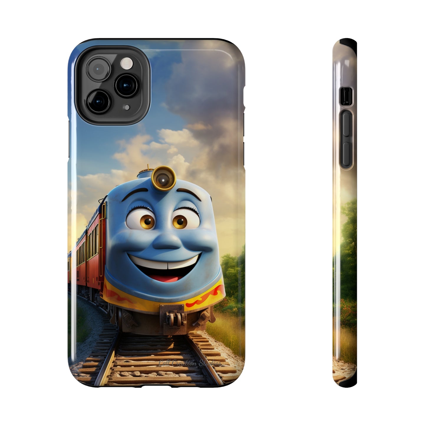 The "Smiling Blue Train" Phone Case -Tough Phone Cases