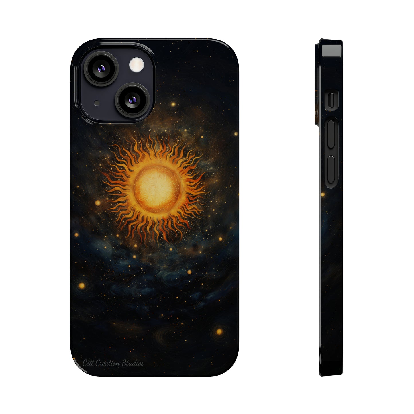 Introducing the "Celestial Sun and Stars" Cell Phone Case – Carry the Cosmos with You -Slim Phone Cases