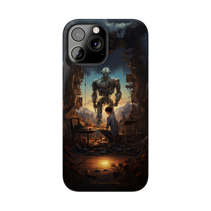 Introducing the "Mechanical Bond" Cell Phone Case – Witness a Captivating Moment of Giant Robot and Boy -Slim Phone Cases