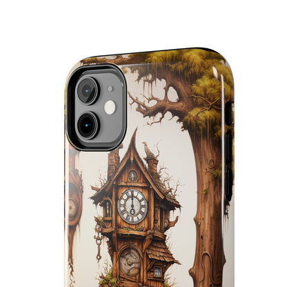 Introducing the "Mystical Wooden Clock" Cell Phone Case – Embrace Enchantment and Timeless Beauty -Tough Phone Cases