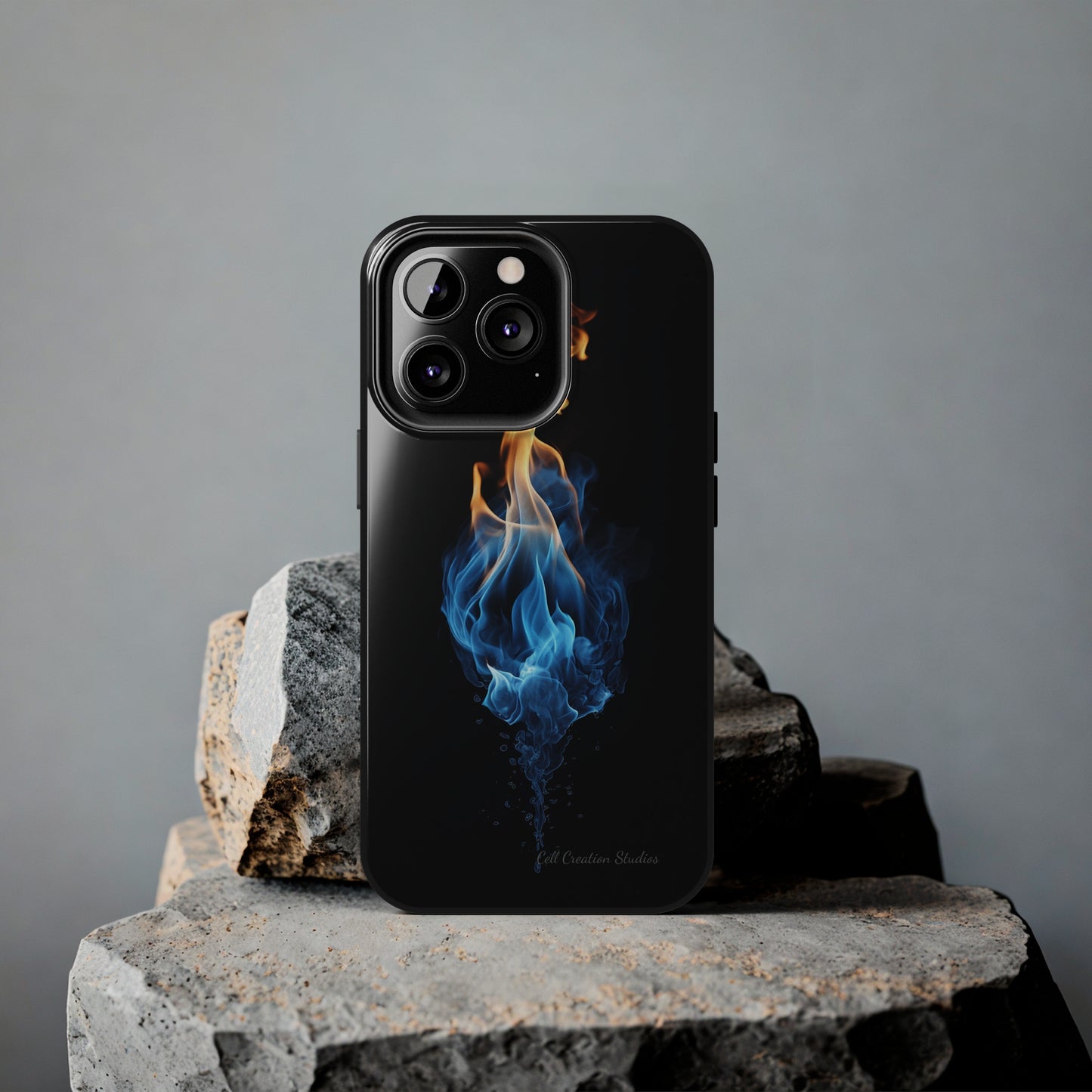 "Elegant Blue and Orange Flame" Phone Case: Ignite Your Style -Tough Phone Cases