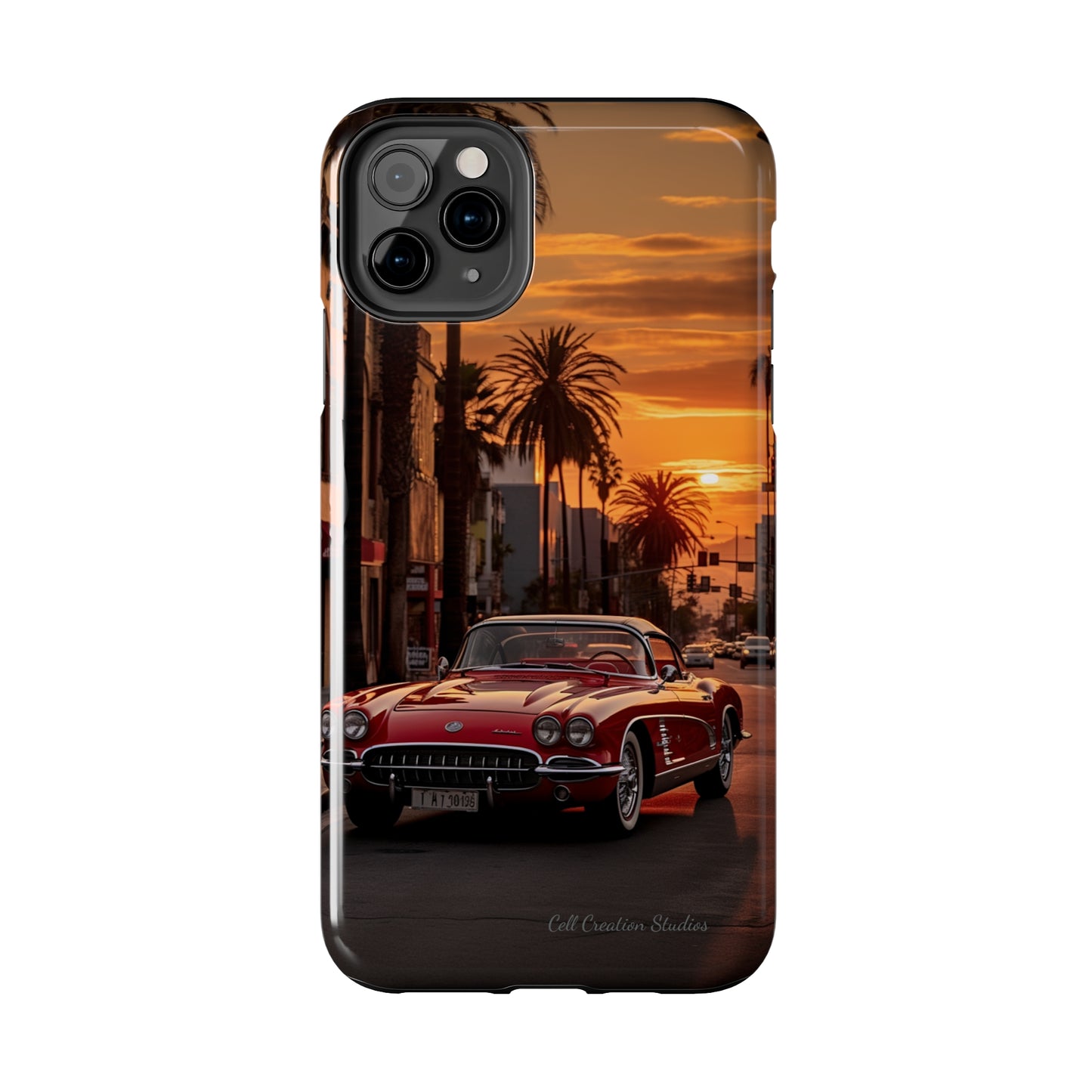 "Sunset Boulevard Classic Red Car" Cell Phone Case -Tough Phone Cases