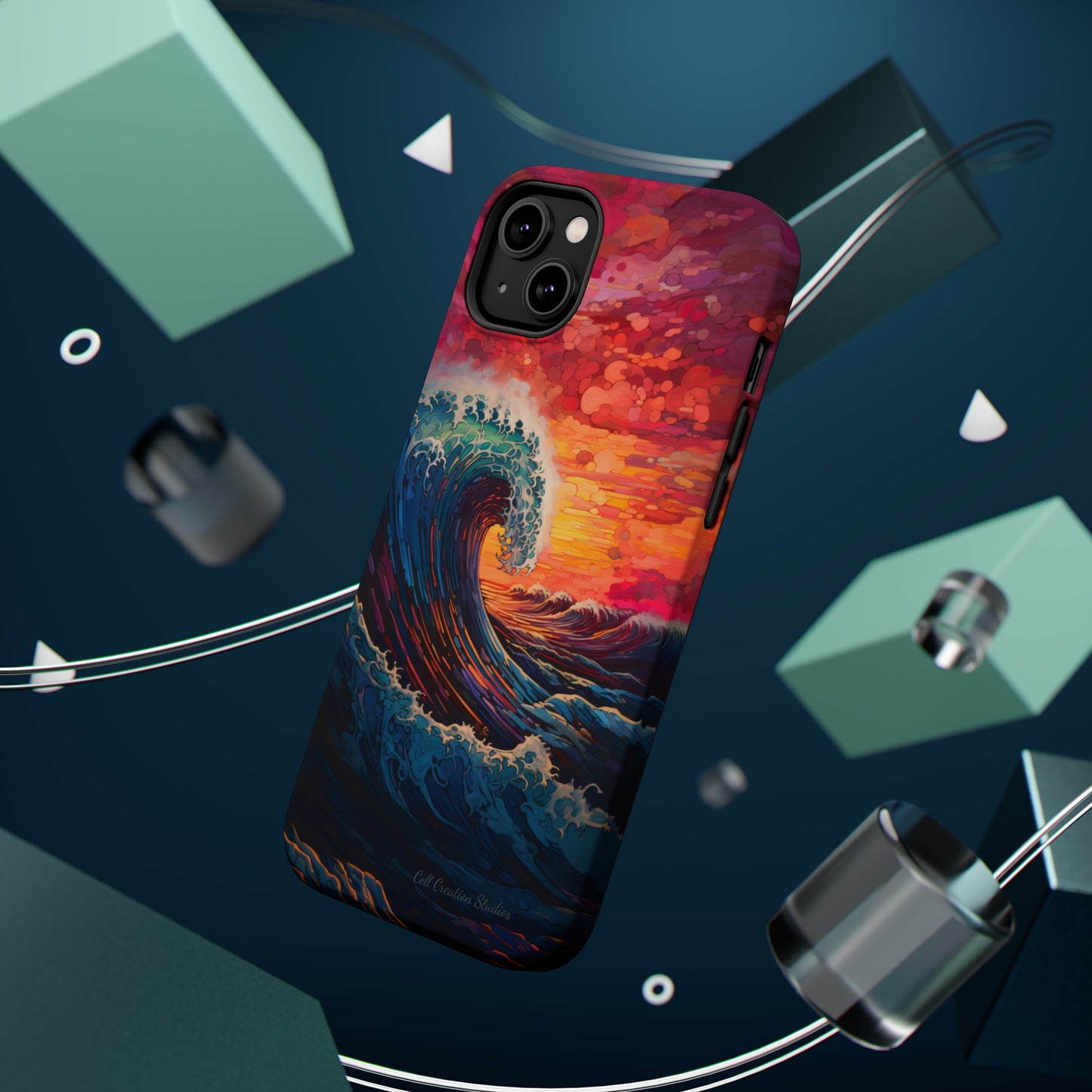 "Colorful Ocean Wave" Cell Phone Case -MagSafe Tough Cases