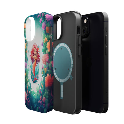 "Pink Seaflower Mermaid" -MagSafe Tough iPhone Cases