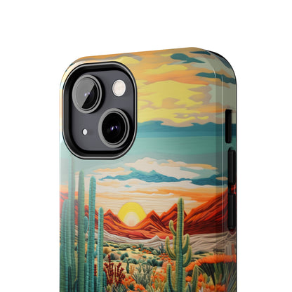 "Desert Bloom Embroidery" -Tough iPhone Cases