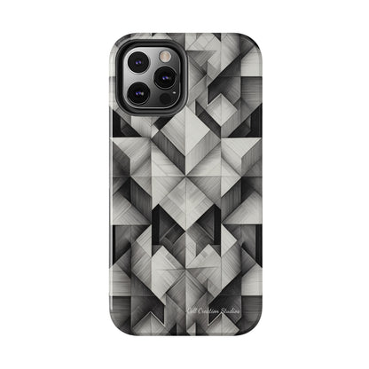 The "Black and White Geometric Pattern" Cell Phone Case- Elevate Your Phone's Style-Tough Phone Cases