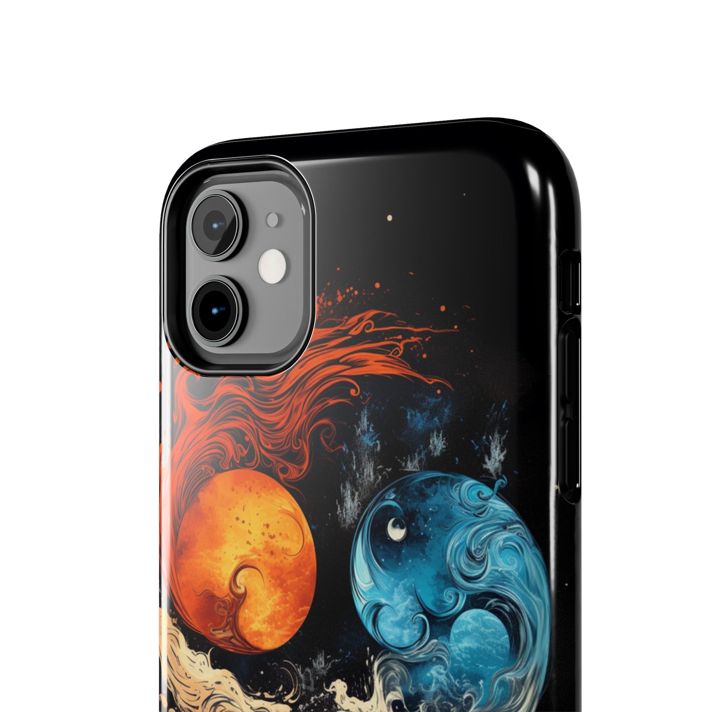 "Harmony in Contrast: Orange and Blue Yin and Yang Phone Case" -Tough Phone Cases