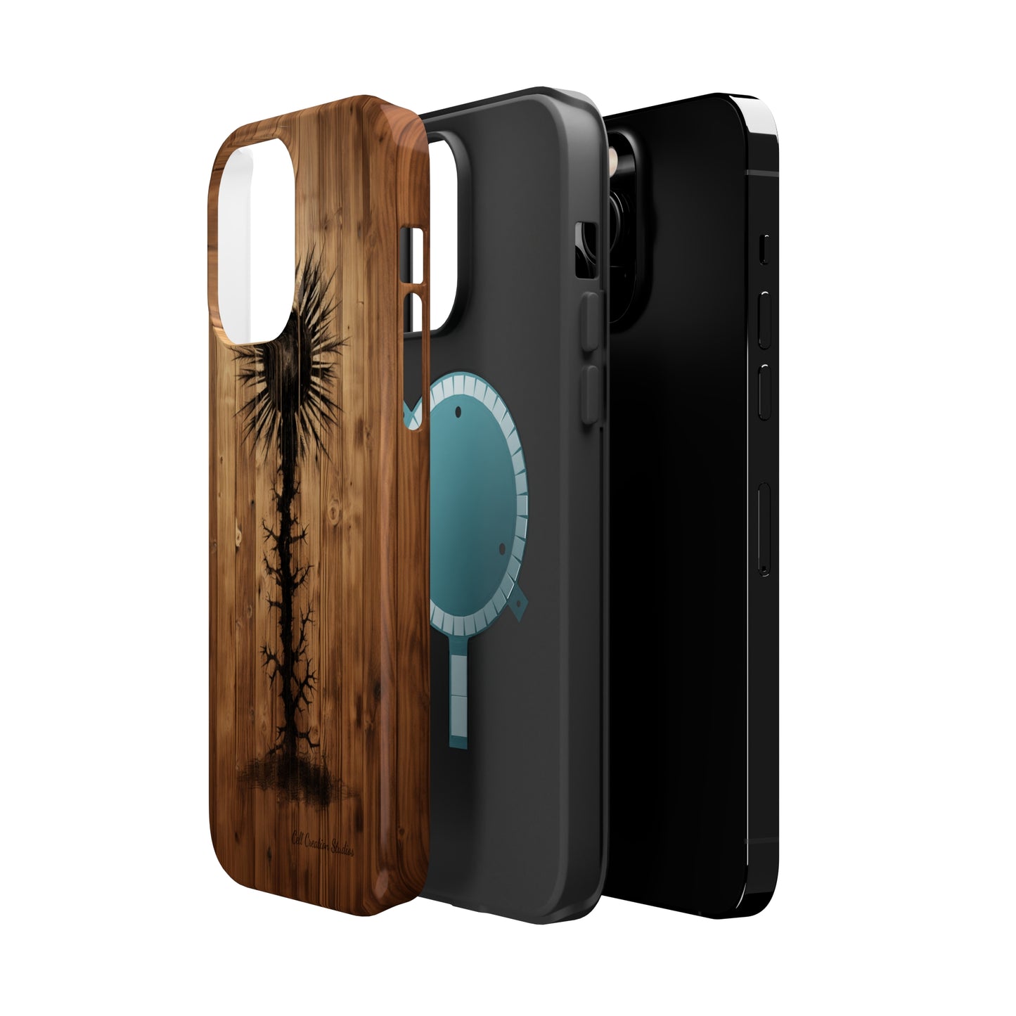 "Desert Plant on Wood Themed Phone Case: Embrace Nature's Beauty" -MagSafe Tough Cases