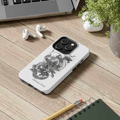 "Samurai and Dragon Sketch" -Tough iPhone Cases