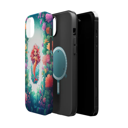 "Pink Seaflower Mermaid" -MagSafe Tough iPhone Cases