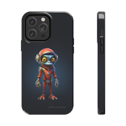 The "AstroGuard" Animated Blue Alien Astronaut Phone Case -Tough Phone Cases