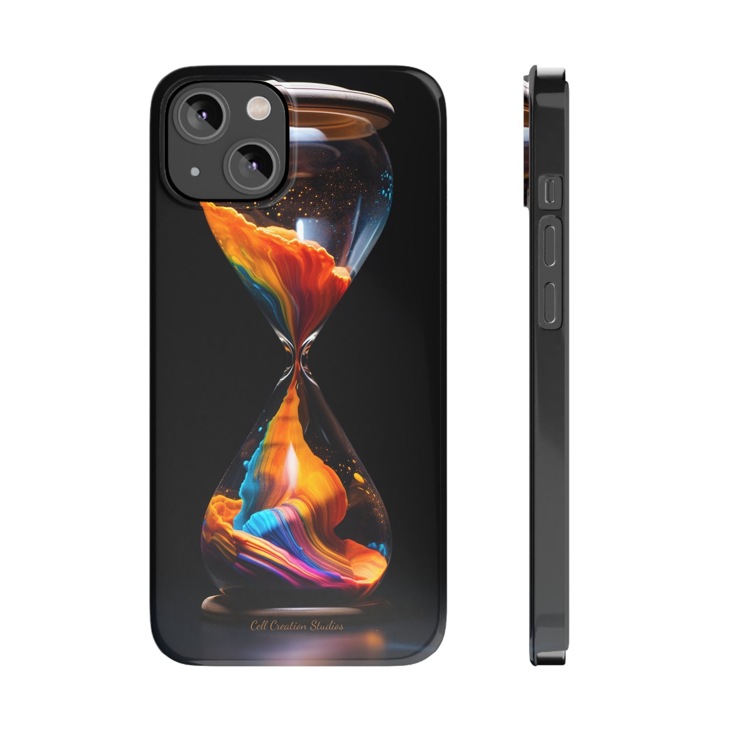 Introducing the "Vibrant Sands of Time" Cell Phone Case – Embrace the Beauty of Colorful Hourglass Design -Tough Cases