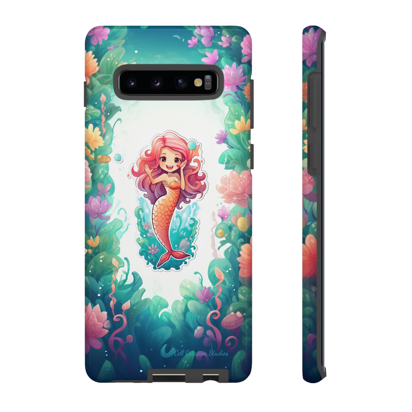 "Pink Seaflower Mermaid" -Tough Samsung Phone Cases