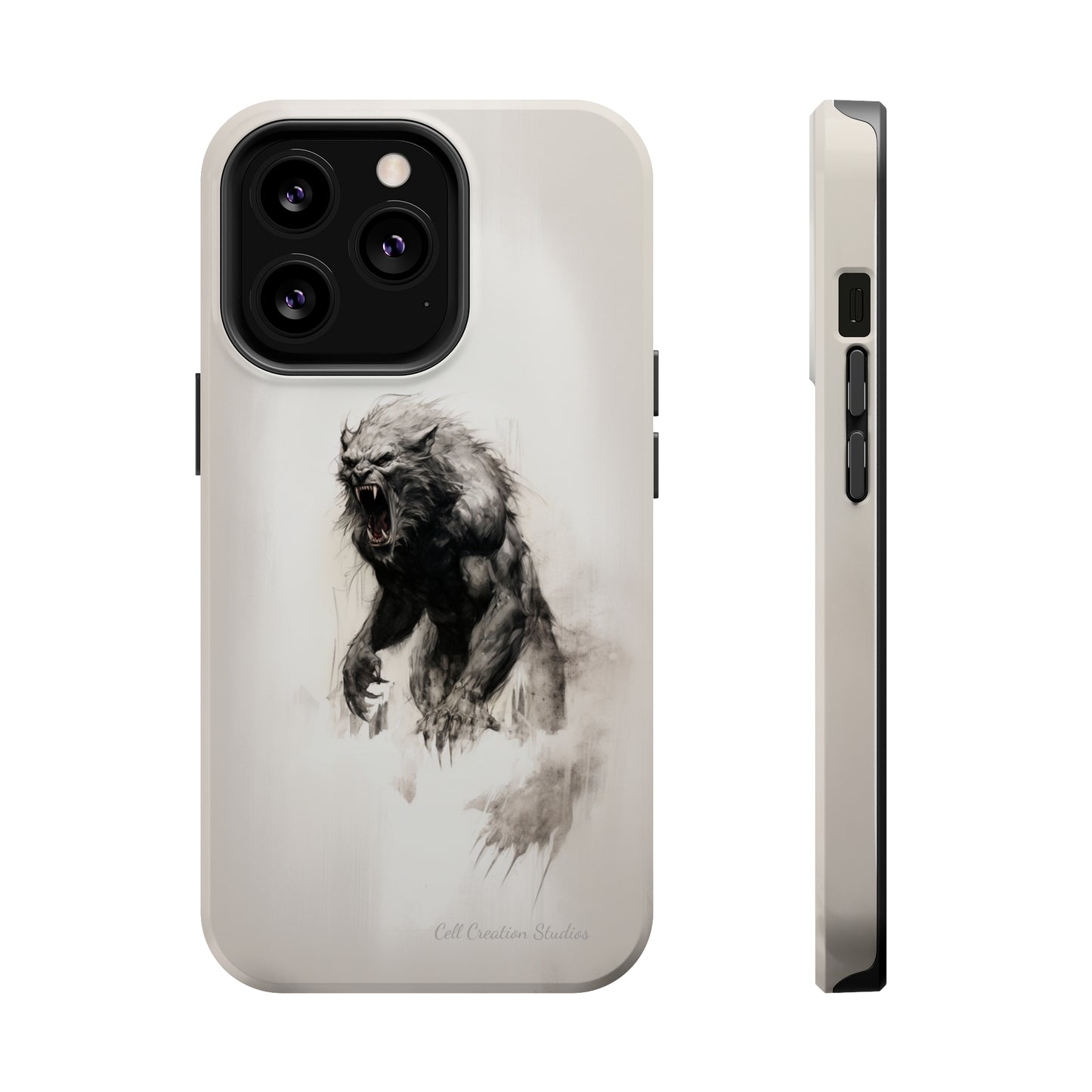 "Moonlit Shadow" Werewolf Sketch Cell Phone Case -MagSafe Tough Cases