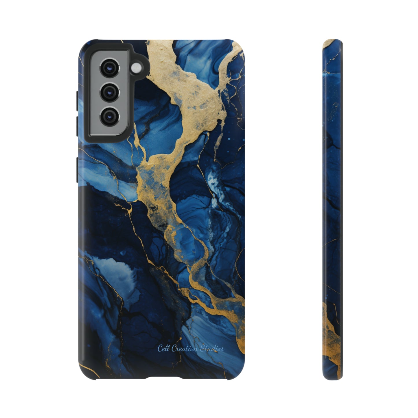 "Azure Elegance Marble" -Tough Samsung Cases