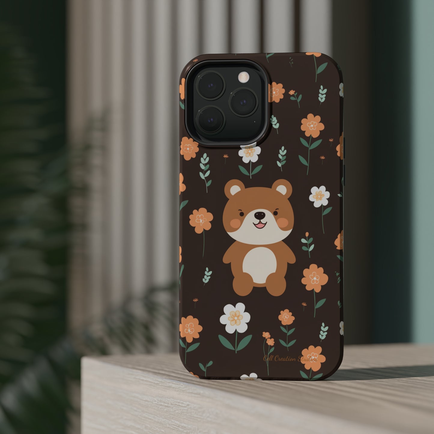 "Floral Bear Elegance" -MagSafe Tough Phone Cases