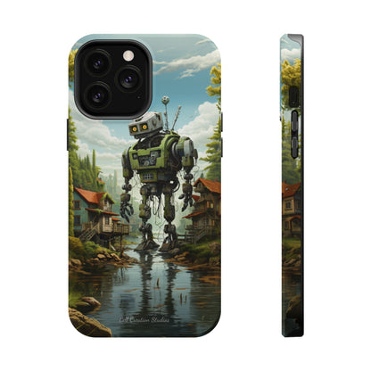 Introducing the "Robo-Rescue" Cell Phone Case – Witness a Heartwarming Scene of Robot Seeking Assistance -MagSafe Tough Cases