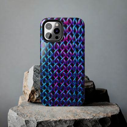 Introducing the "Neon Chainlink Glow" Cell Phone Case – Illuminate Your Style with Vibrant Chain Pattern Design -Tough Phone Cases