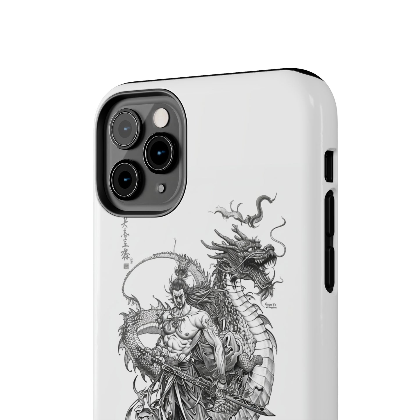 "Samurai and Dragon Sketch" -Tough iPhone Cases