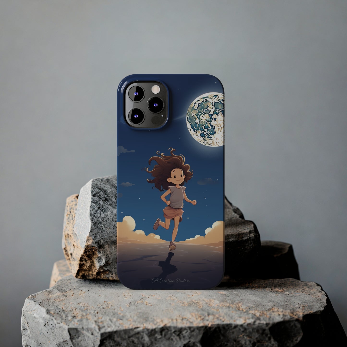 Introducing the "Moonlit Runner" Cell Phone Case – Embrace Adventure with a Captivating Moonlit Design -Slim Phone Cases