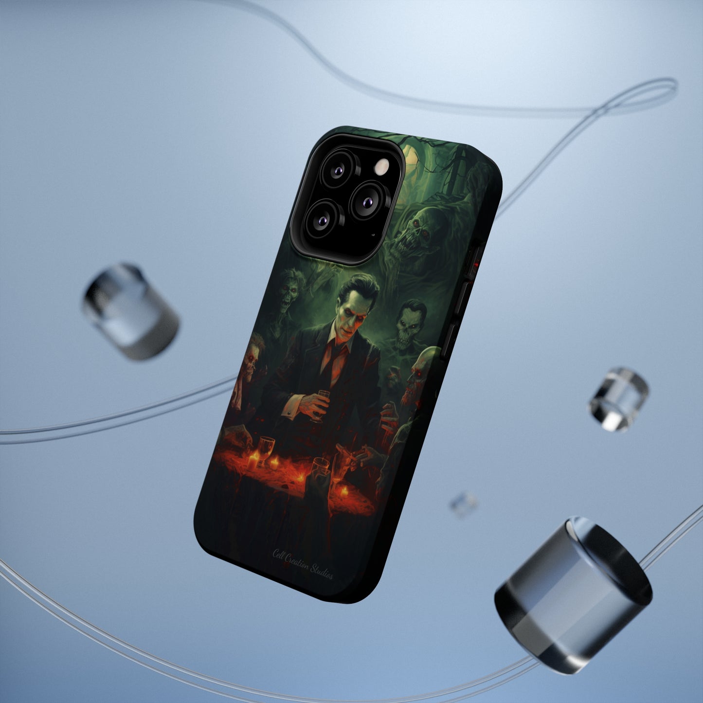 Introducing the "Dracula's Halloween Soiree" Cell Phone Case – Join the Spooky Gathering -MagSafe Tough Cases