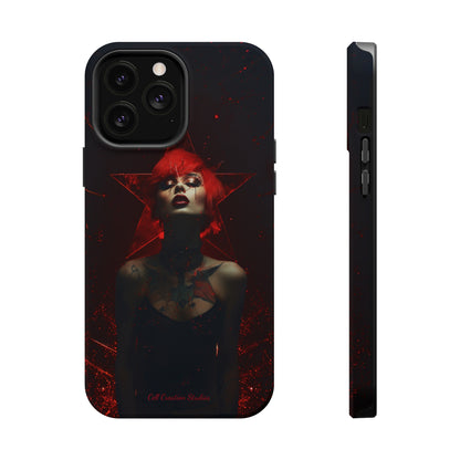 Introducing the "Inked Flame" Cell Phone Case – Embrace Fiery Elegance with a Tattooed Red-Headed Beauty -MagSafe Tough Cases